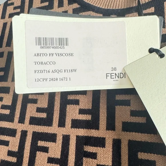 eliya the label brown dress Fendi Mini Dress In Cotton And Viscose Yarn